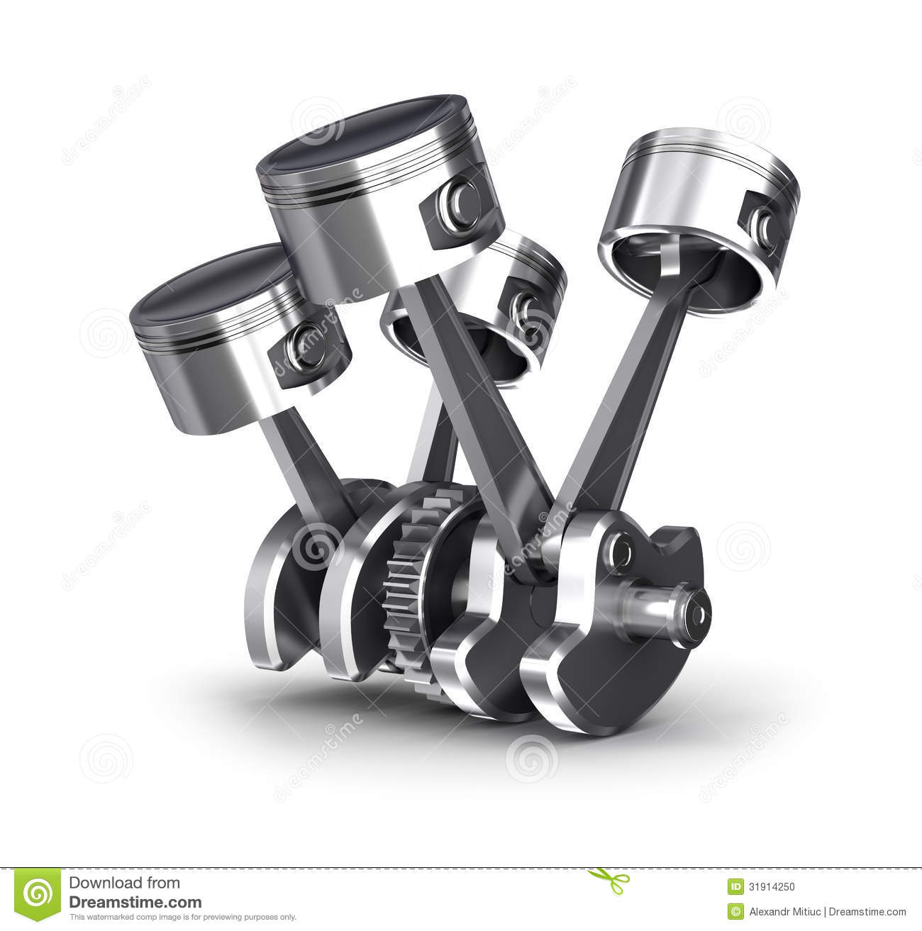 Engine pistons and cog stock